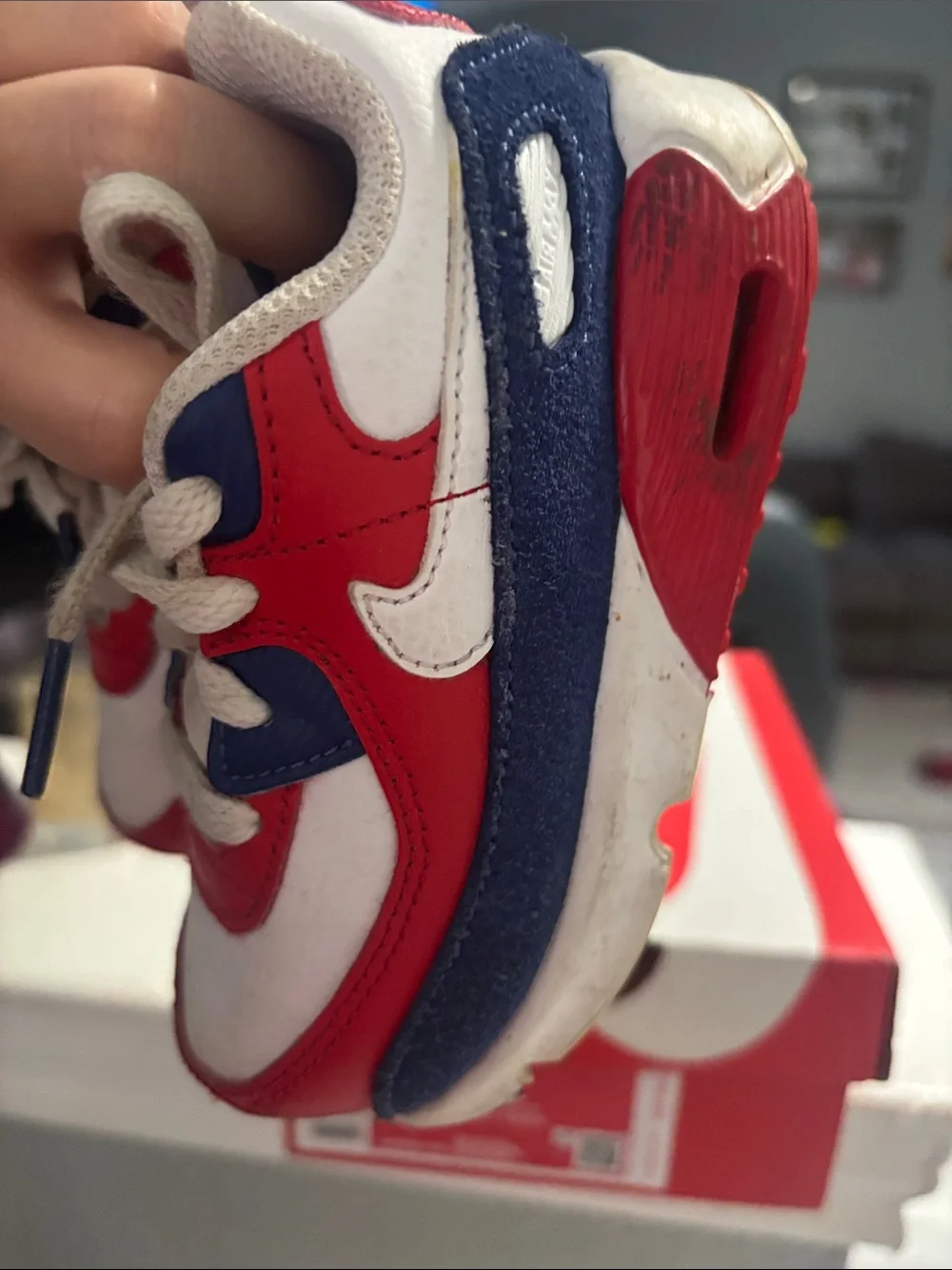 Nike Kids Red, Blue & White Low-Top Sneakers